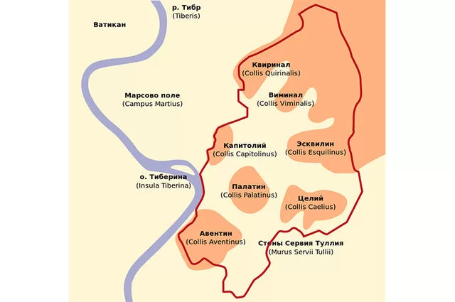 План римских холмов