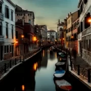 Венеция канал ночью